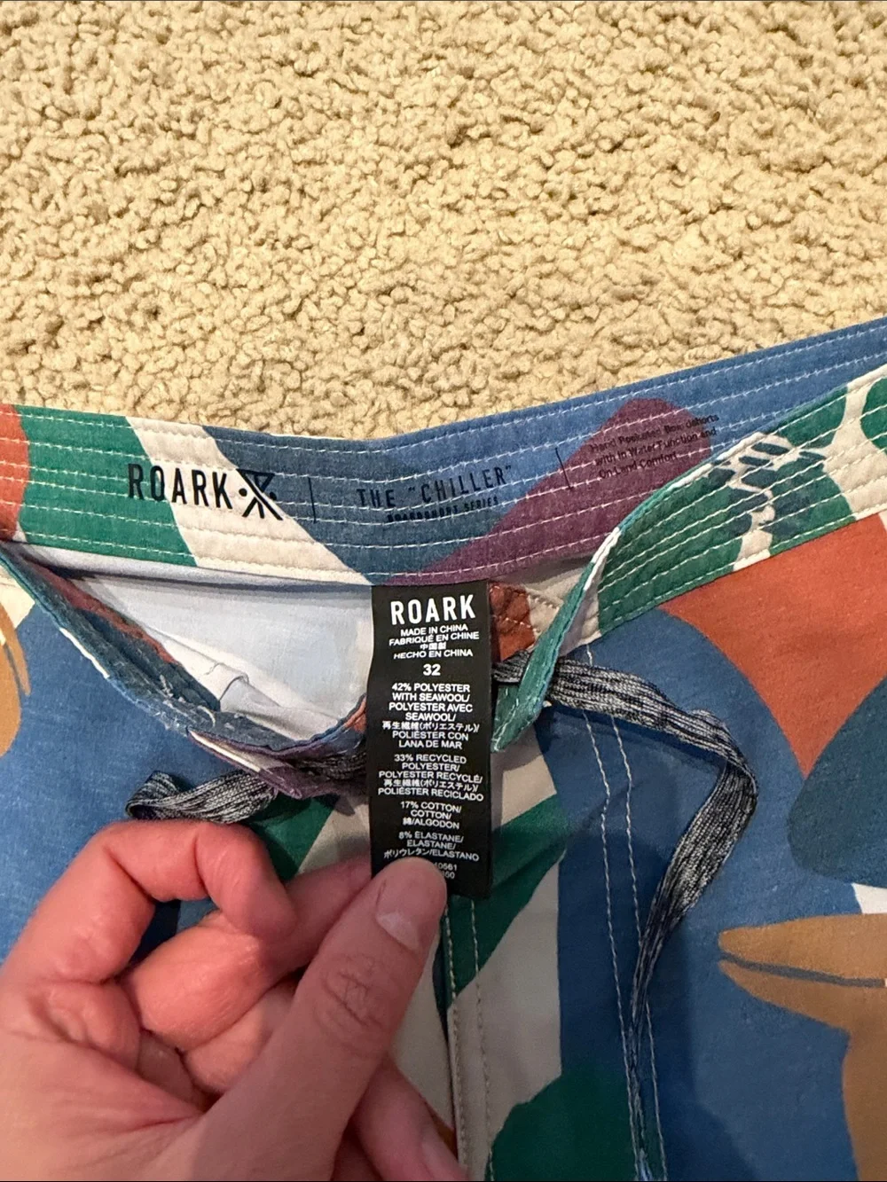 Roark boardshorts 32 the chiller